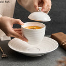 Axyaa Ceramic Bowl with Lid: Versatile Tableware for Soup, Desserts, Steamed Egg, Snacks