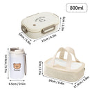 Axyaa 3-Compartment Bento Lunch Box: Leak-proof, Microwave Safe