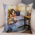 Axyaa Fairy Tale World Pillowcase: Cartoon Pattern Decor for Living Room or Children's Room