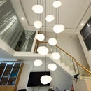 Axyaa White Glass LED Chandelier for Living Room, Staircase & Bar