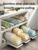 Axyaa Bowl & Plate Storage Rack: Drawer-Type Dish Rack & Draining Box