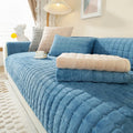 Axyaa Flannel Sofa Cover Slipcover 1/2/3 Seat Non-Slip Pet Solid Color Thicken Armrest Towel