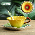 Axyaa Ceramic Coffee Cup Saucer Set, Flower Design, Exquisite Home Afternoon Tea Latte Mug