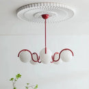 Axyaa French Cream Magic Bean Suspension Light Medieval Round Glass Lamp