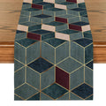 Axyaa Geometric Line Cube Table Runner - Farmhouse & Wedding Party Decor