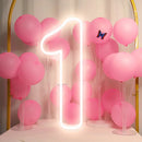 Axyaa Numbers Neon Sign 0-9 with Stand Base - USB Powered Dimmable Light Sign