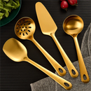 Axyaa Stainless Steel Kitchen Utensil Set - Hanging Dinner Colander Frying Spatula