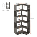 Axyaa 6-Tier Corner Bookshelf with Baffles: Multifunctional Storage & Display Stand