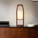 Axyaa Japanese Wooden Floor Lamp with LED Light and Fabric Lampshade