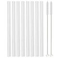 Axyaa Glass Straw Set - 8 Reusable Clear Straws, 12mm, Eco-Friendly & Healthy