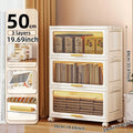 Axyaa Foldable Flip-Top Storage Cabinet: 3-6 Tier Kitchen/Bathroom/Living Room Organizer