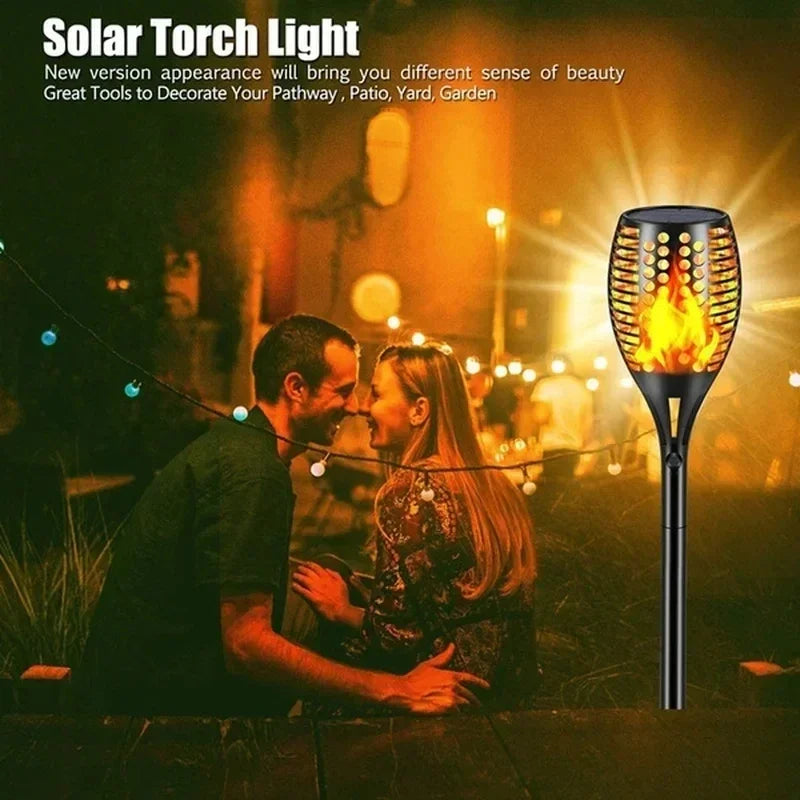 Axyaa Solar Flame Torch Lights: Flickering Waterproof Outdoor Garden Decoration