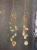 Axyaa Crystal Chakra Moon Sun Catcher for outdoor Garden Decor & Home Gift