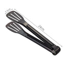 Axyaa Stainless Steel BBQ Tongs - Three Wire Clip for Meat & Salad