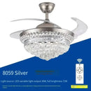 Axyaa Crystal Remote Control Chandelier Ceiling Fan Light for Living Room, Bedroom, Dining Room