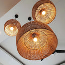 Axyaa Wabi Sabi Bamboo Rattan Pendant Lamps for Bedroom Living Room Dining Bar