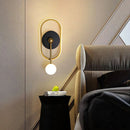 Axyaa Nordic Circle Ball Wall Lamps, Retro Minimalist Bedside Light, Gold