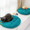 Axyaa Round Tufted Corduroy Floor Cushion for Meditation and Sitting