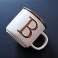 Axyaa Light Luxury Nordic Bone Couple Cup - Gold Relief Ceramic Mug