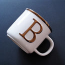 Axyaa Light Luxury Nordic Bone Couple Cup - Gold Relief Ceramic Mug