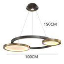 Axyaa Minimalist Glass Multi Ring Chandelier - Dimmable Living Room Lighting