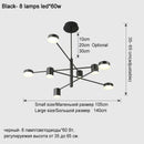 Axyaa Simple Black White Gold Ceiling Chandelier for Home and Restaurant