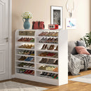 Axyaa 8-Tier Wooden Shoe Rack Organizer, Shoe Storage Cabinet