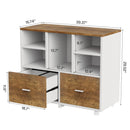 Axyaa Wood File Cabinet: 2 Drawers, Mobile, Lateral, Letter Size, Printer Stand