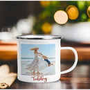 Axyaa Enamel Mug: Custom Print with Logo, Text & Photo, 350ml Office Water Cup