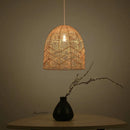 Axyaa Retro Rattan Pendant Lights Vintage Suspension Luminaire