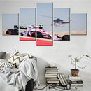 Axyaa Formula 1 Grand Prix Pink Cars Canvas Poster Wall Art for Home Decor