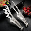 Axyaa Stainless Steel Kitchen Tongs for BBQ, Salad, Steak & More