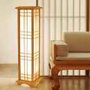 Axyaa Japanese Style Wood Floor Lamp with LED Lights for Bedroom and Living Room