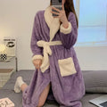 Axyaa Women's Plush Velvet Bathrobe | Warm Winter Dressing Gown & Pajamas