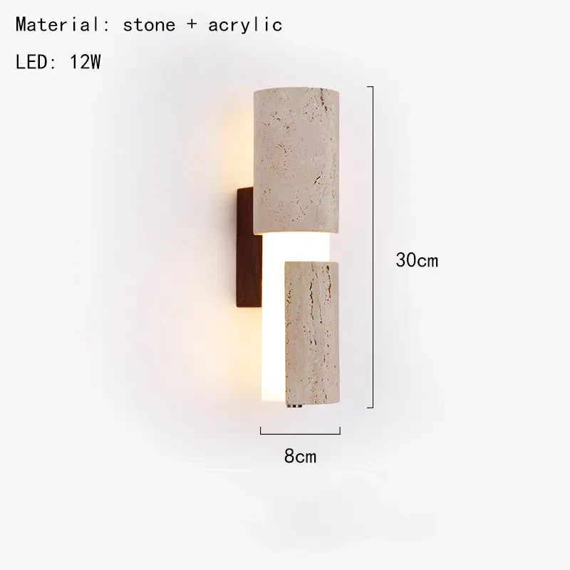 Axyaa Natural Stone White Acrylic LED Wall Lamp with Remote Control