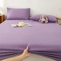 Axyaa Coarse Cotton Printed Fitted Sheet - Non-Slip Dust Cover Protector