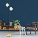 Axyaa Glass Ball Metal Floor Lamp - Modern Minimalist Bedroom Decor LED Light