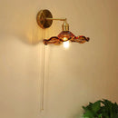 Axyaa Green Glass Copper LED Wall Lamp Sconce Pull Chain Modern Nordic Wandlamp