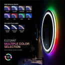 Axyaa LED Round Bathroom Mirror with Smart Anti-fog & RGB Backlit Colors