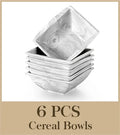 Axyaa 6-Piece 5.75" Ivory White Porcelain Ceramic Salad Soup Cereal Bowls