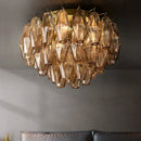 Axyaa Amber Glass Ceiling Lights - Retro Bronze Chandelier for Home Decoration