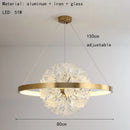 Axyaa Crystal Trumpet Flower Chandelier - Modern Minimalist Living Room Lighting