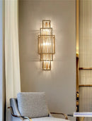 Axyaa Geometric Crystal Wall Lamp for Elegant Home Decor