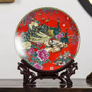 Axyaa Ceramic Plate Ornament Set with Modern Base for Home Decor and Flower Arrangement