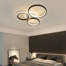 Axyaa Modern LED Chandelier Black/Gold Light Luxury Circular Ring Ceiling Fixture
