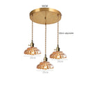 Axyaa Copper LED Glass Pendant Light Fixture Vintage Hanging Lamp