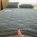 Axyaa Winter Coral Fleece Fitted Sheet - Plush Warm Bed Linen for Double Queen King Beds