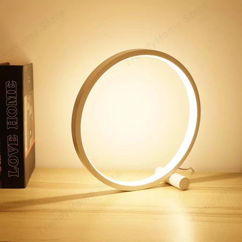 Axyaa LED Circular Ring Table Lamp Dimmable Night Light for Home and Hospitality