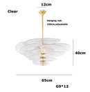 Axyaa Glass Flower Petal Chandelier - Bronze Metal Dining Table Hanging Lamp