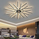 Axyaa Modern Ceiling Fan Light Remote Control 6 Speeds Black Chandelier